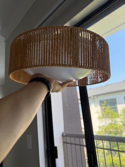 Cattleya Rattan Flush Mount Ceiling Light – Brand New
