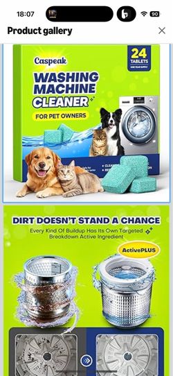 Deep Cleaning Washing Machine Cleaner Tablets, No More Odor & Pet Fur Washing Machine Cleaning Tablets, Washer Cleaner For HE Top Front Load, Septic S