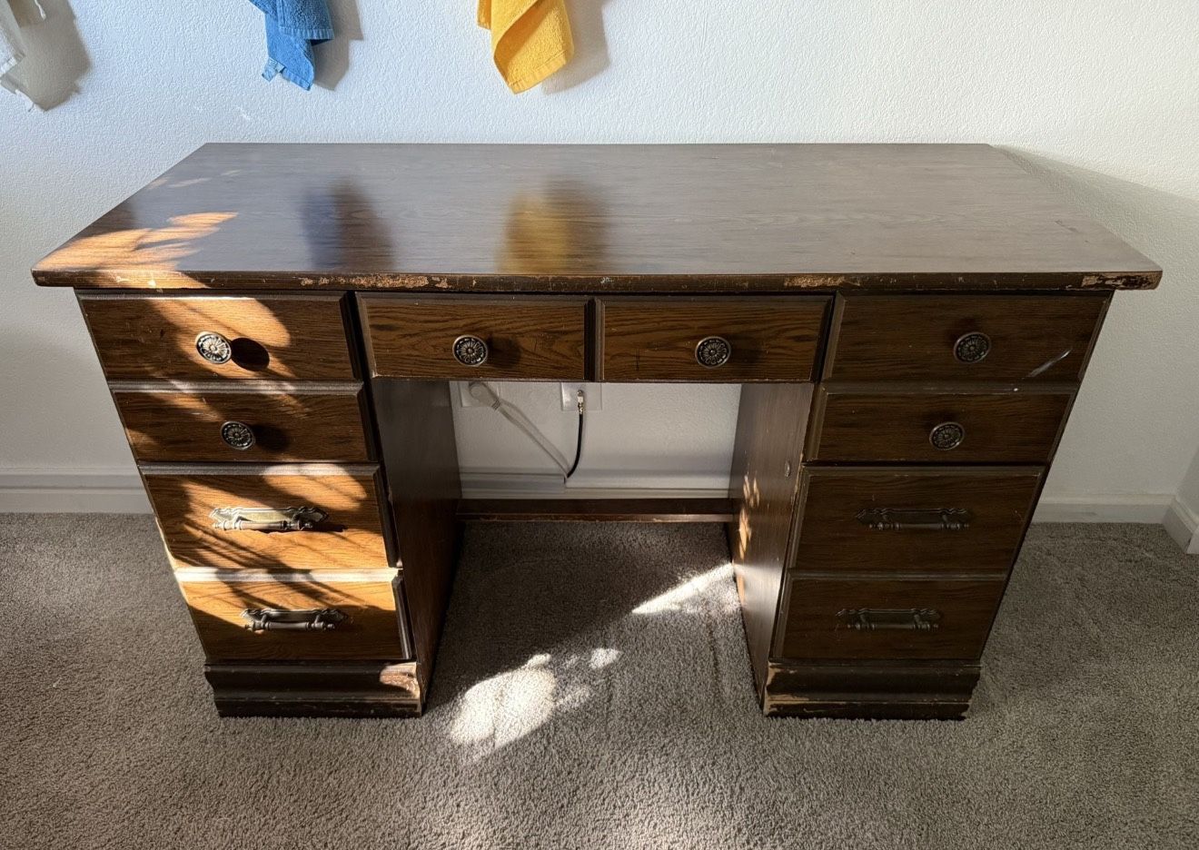 Wooden desk Vintage Used