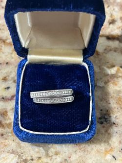 Sterling Silver & Diamond Hoop Earrings