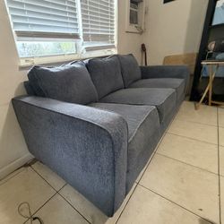 Light Blue Fabric Sofa