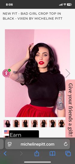 Vixen by Micheline Pitt Badgirl Crop Top Size 2XL