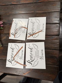 Angel reserved signs for wedding