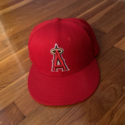 Angels Pink Brim Hat With Anaheim Angels Patch
