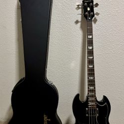 Bass Guitar And Amplifier