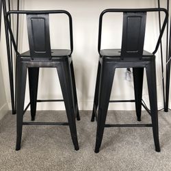 Metal Industrial Bar Stool Set Of 2