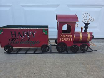 Metal 15 inch tall train decor