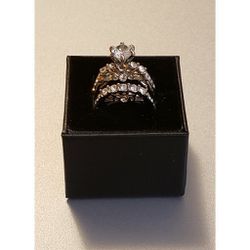 Engagement Wedding Ring Set- Included Ring & Band Thumbnail
