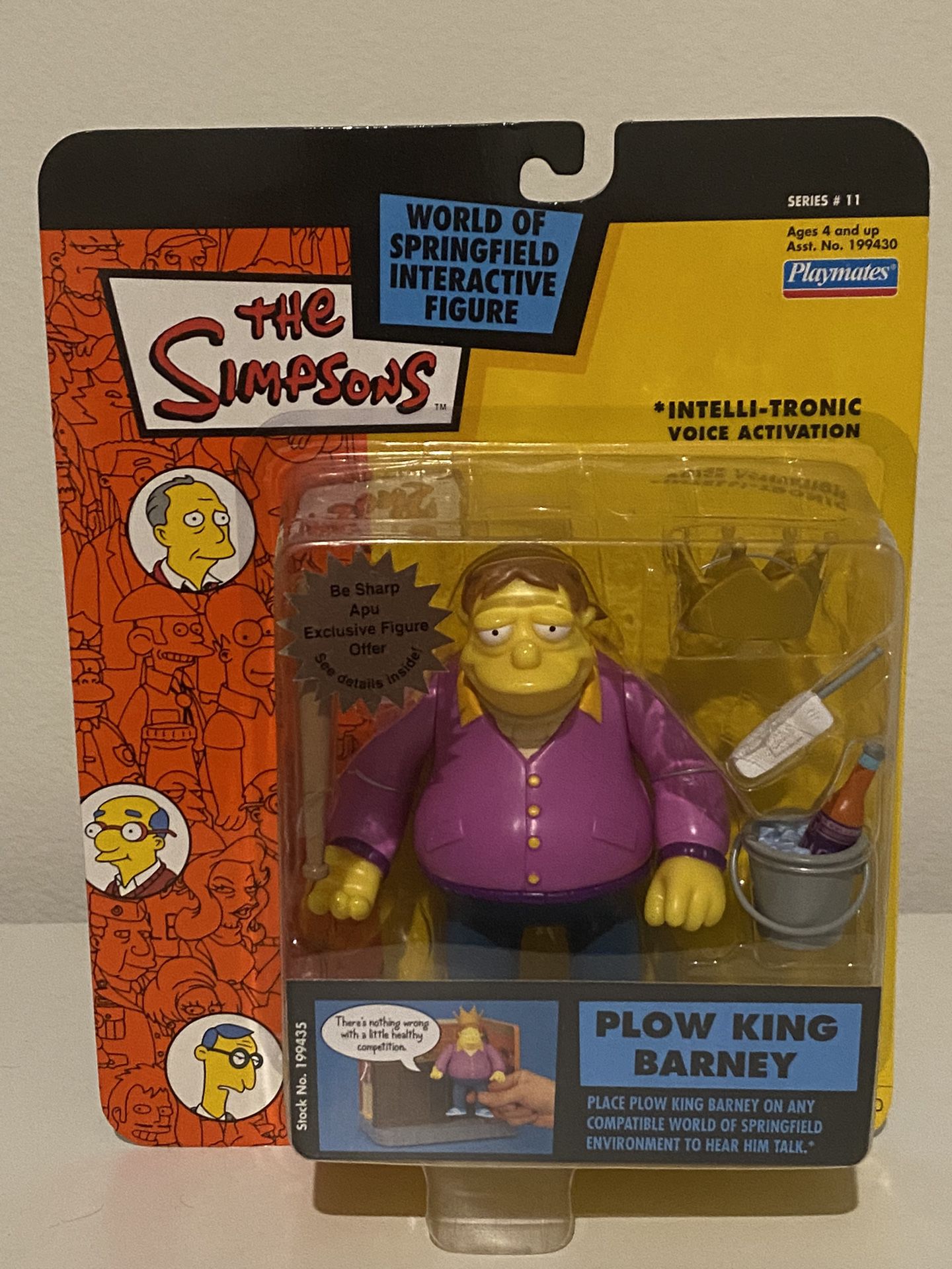 The Simpsons World Of Springfield Interactive Figure Plow King Barney Series 11