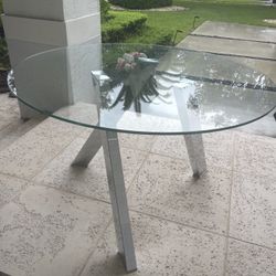Beautiful Glass And Chrome Table