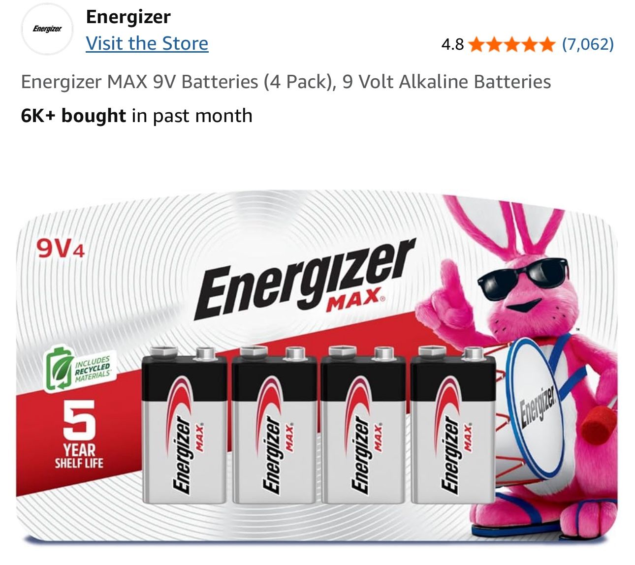Energizer 9V Batteries, New