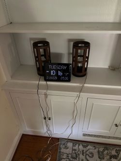 Two Lamps and a Digital Clock
