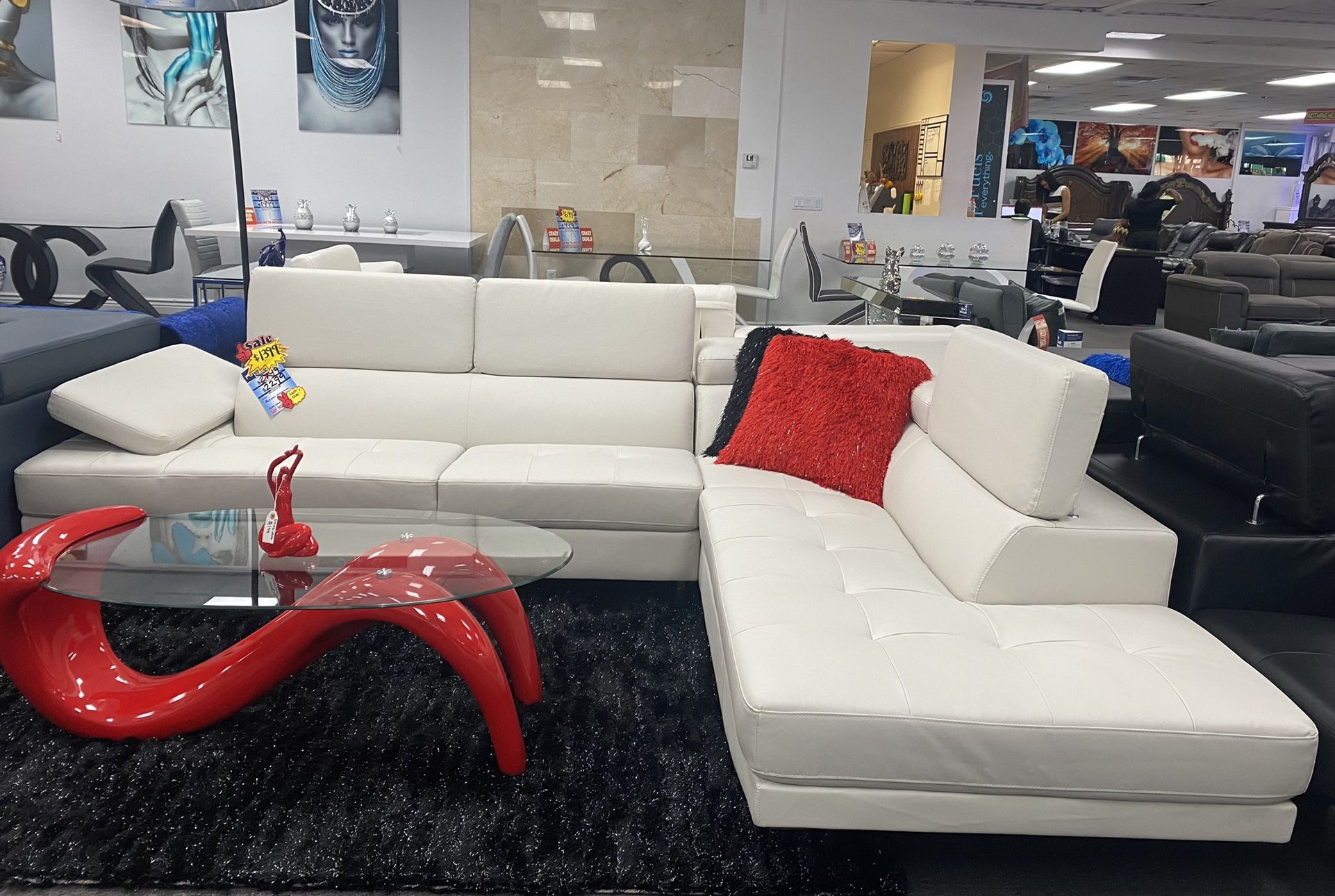 Modern LIGHT GRAY Sectional Now $1,299/Seccional moderno gris claro ahora $ 1,299