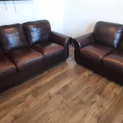 Brown Leather Sofa 