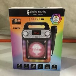 Singing Machine Portable Karaoke Machine With Wired Mic, Bluetooth, LED Lights - For Adults & Kids