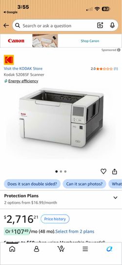 Kodak S2085F Document Scanner