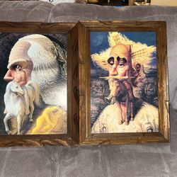 Pair Of Optical Illusion Paintings 