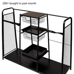 Golf Bag Storage Rack Organizer 2 Bags 3 Shelves