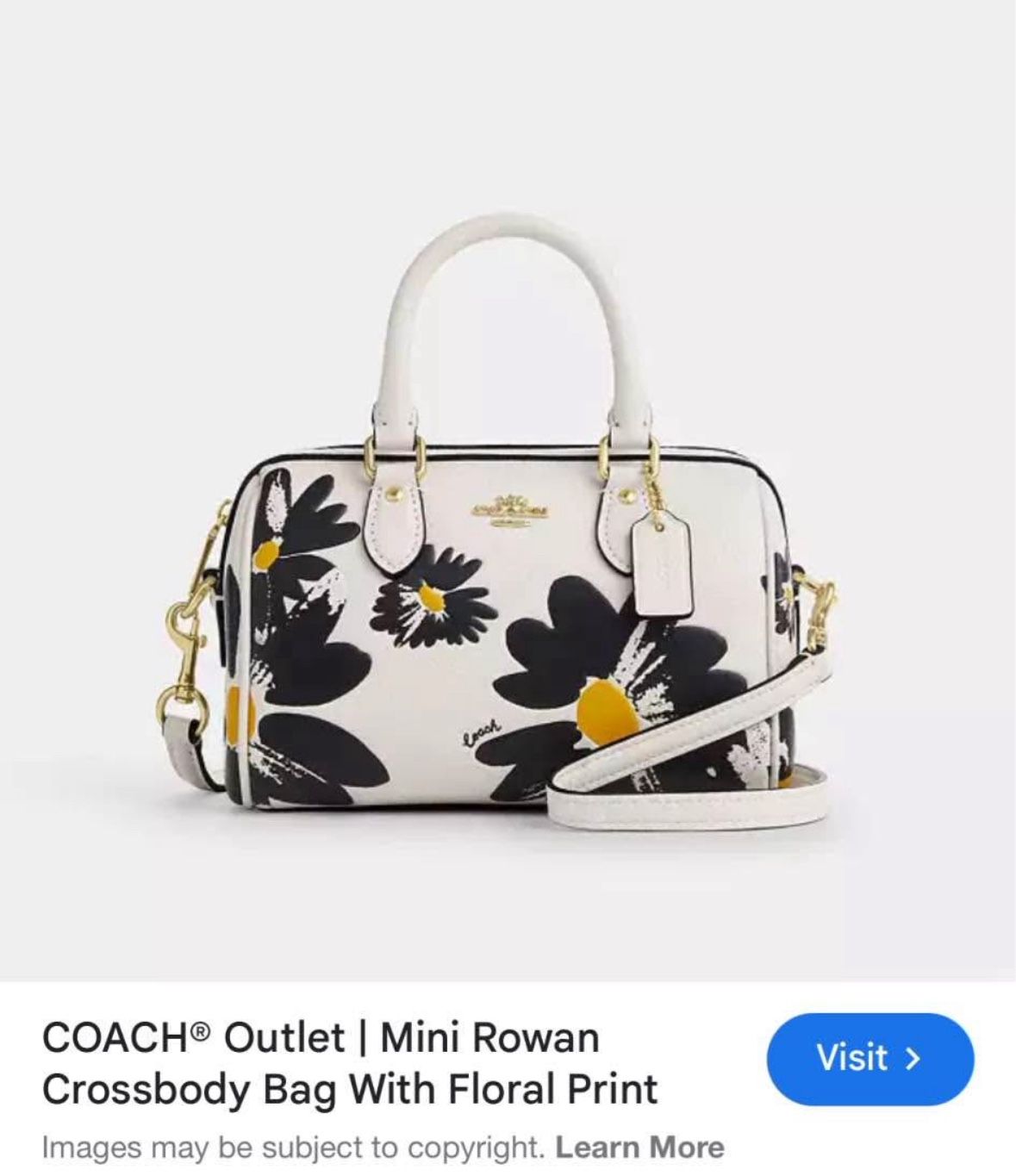 COACH Mini Rowan Crossbody Bag With Floral Print