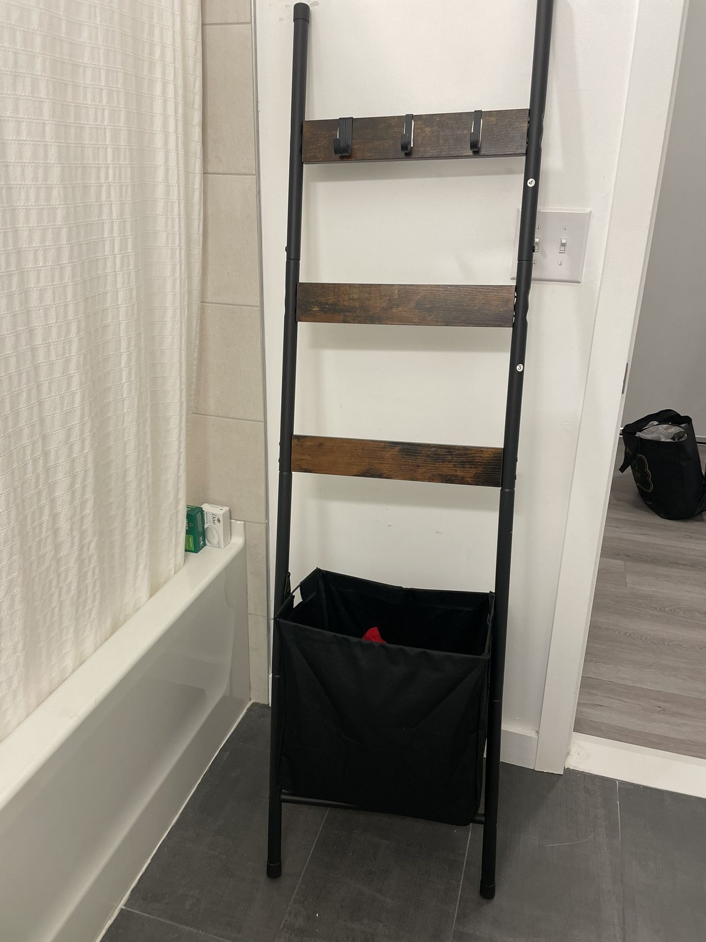 Towel Blanket Wall Leaning Rack and Hanging Shoe Rack