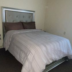 Full Size Bed Frame With Brand New Mattress 