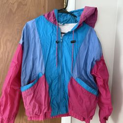 Colorful Vintage Color Block Windbreaker - Cabin Creek Size PL 12-14 Women’s