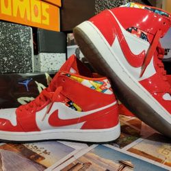 Jordan 1 Mid / Barcelona Sweater Red Patent/ Size M8 