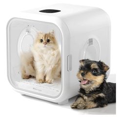 HomeRunPet Cat Dryer, 360° Efficient Automatic and Quiet Box with Smart Temperature Control, Ideal f