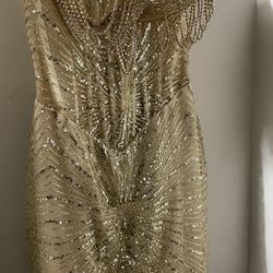 Gold Sequin Mini Dress 