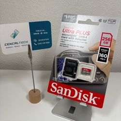 New SanDisk Ultra Plus 256GB MicroSDXC UHS-I Memory Card with Adapter