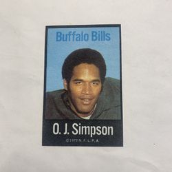 1972 OJ Simpson Football NFLPA Iron Ons  NM-MT OR BETTER  3rd YEAR Buffalo Bills