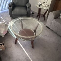 Glass Coffee Table And Stands 