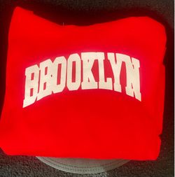 Brand New Red "BBOOKLYN" Pullover Hoodie - Men's XL