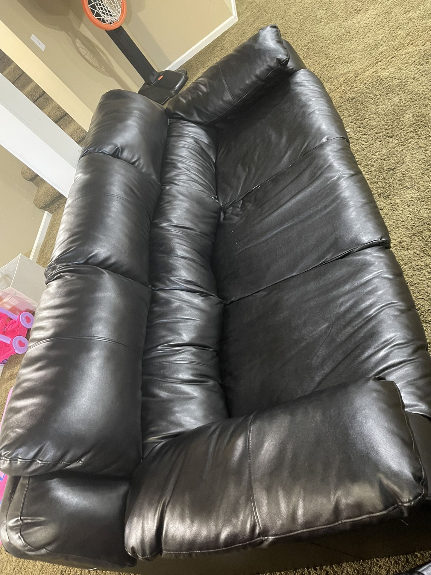 2 Leather Sofa And One Chair