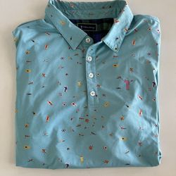 William Murray The Deep End Pool Party Rare Design Golf Polo Shirt Men’s Size XL