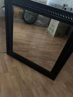 Large solid wood mirror by Restoration Hardware 36x36