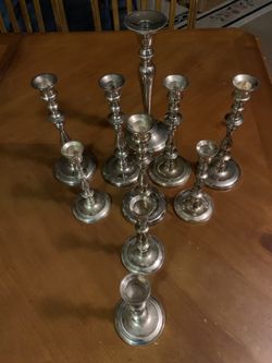 Silver Candle Holders (10)