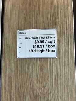 Waterproof Vinyl Flooring 6.5mm - Dallas, Chicago, Columbus, Boston