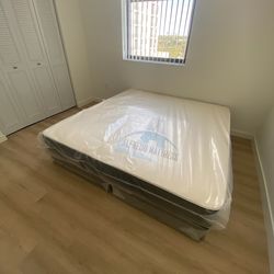 King Mattress Set – NEW – Medium Firm Support – Box Spring Included – Delivery Available