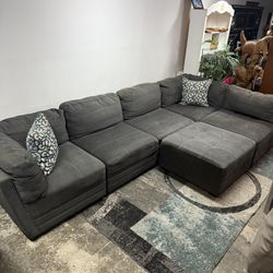 Costco Modular Free Delivery Sectional Gray Couch Sofa Ottoman
