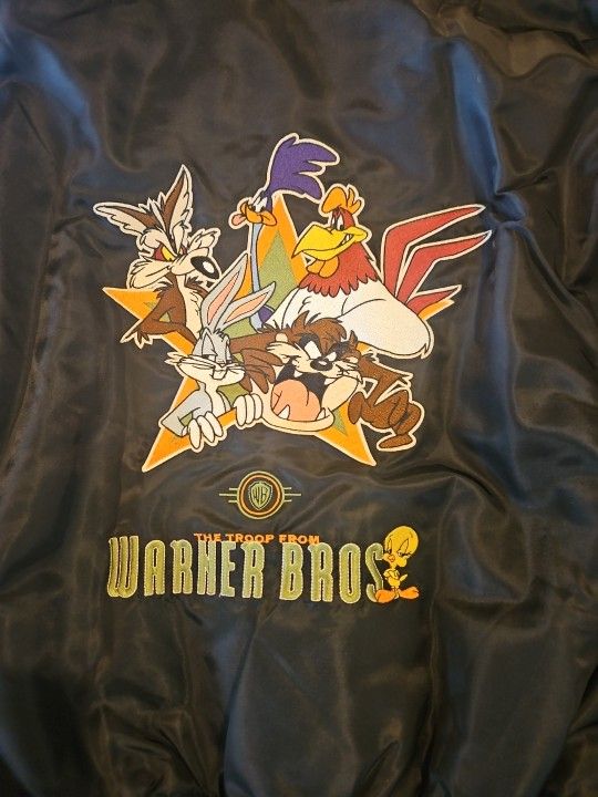 Vintage 1996 Looney Tunes Bomber Flight Jackets Large