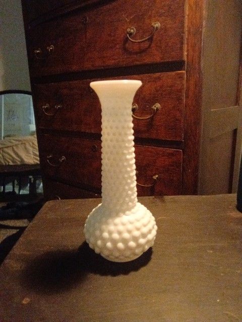 Hobnail Milk Glass Vase