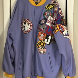 Vintage 1990's Headgear Negro League Baseball Jacket Men's 2XLarge Blue/yellow