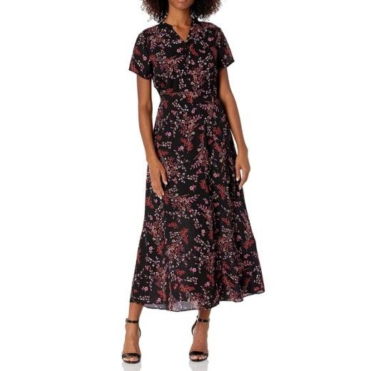 NANETTE LEPORE Dragonfruit Multi Floral Maxi Shirt Dress