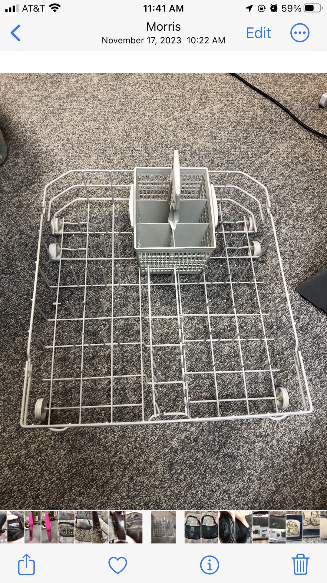Dishwasher Bottom Rack W/utensil Holder 