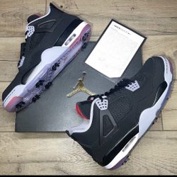 Nike Air Jordan 4 Retro Golf Shoes Bred Black Red CU9981-002 Men's Size 13 Brand New DS