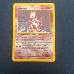 Mewtwo Base Set Holographic 10/102 Pokemon Card MP