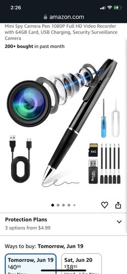 Mini Spy Camera Pen 1080P HD Video Recorder with 64GB Card