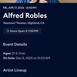 Alfredo Robles Tickets