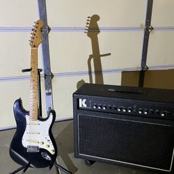 Fender MIM Strat (Vintage) W/ Kustom Lead III Amp (Vintage) 